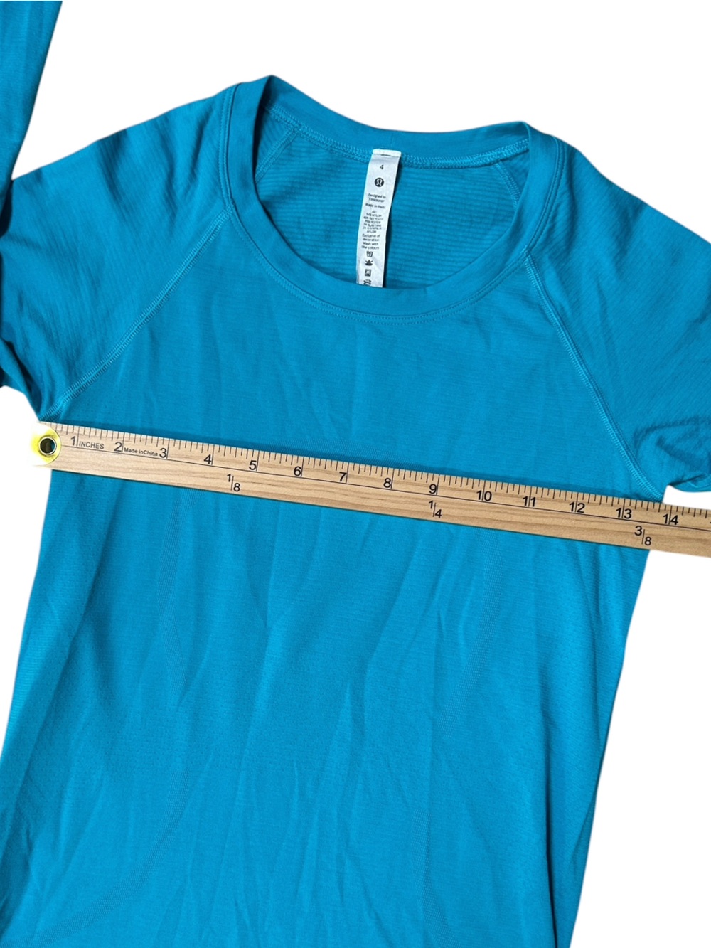 Lululemon Swiftly Tech Long Sleeve 2.0 Turquoise Tide Size 4 - Picture 4 of 6